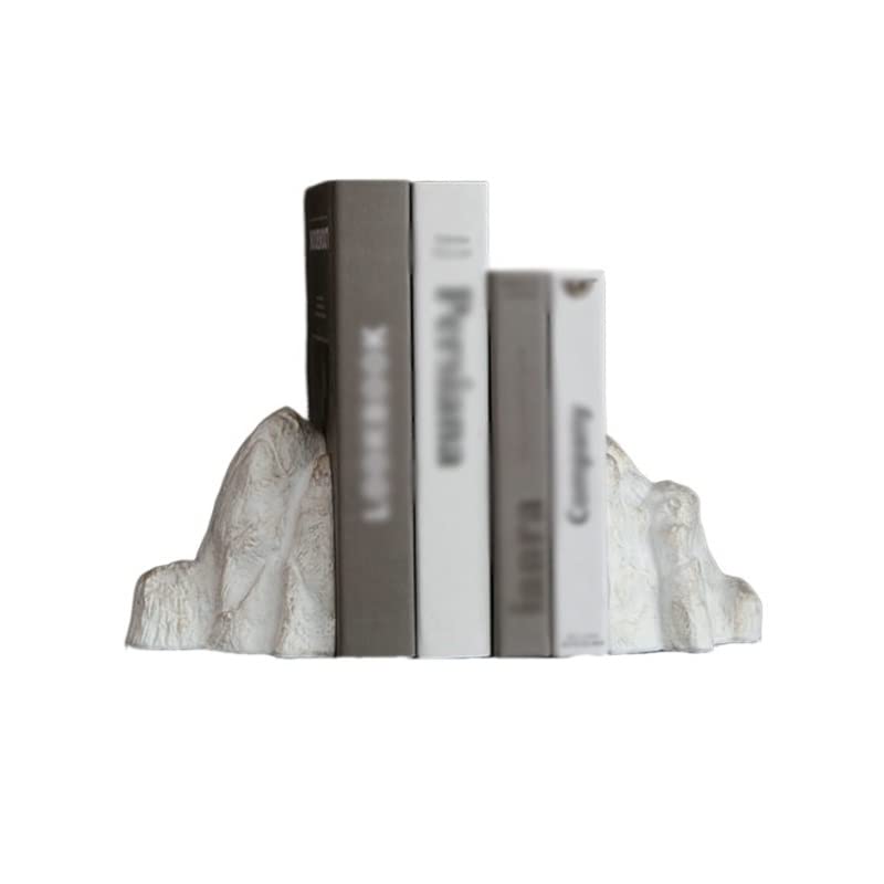 Sujeta Libro Simple Resin Bookends Libro Finabrafts Handicrafts Office Study Study Desktop Bookends Decoraciones Rockery Decoraciones Sujetalibros Estanteria (Color : Blanc)