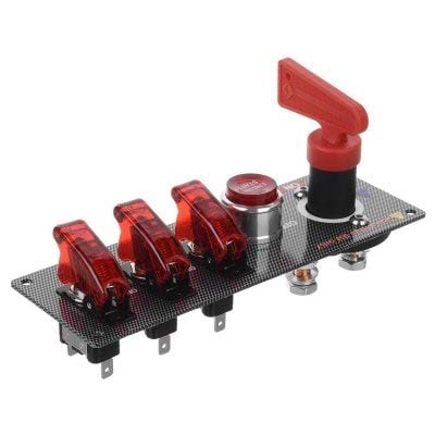 Jtron 04040030 Panel de interruptor de encendido LED 12V para carreras de automóviles - ROJO