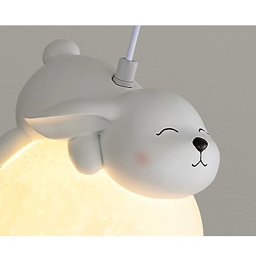 Lámpara colgante de luna 3D para dormitorio infantil con luz LED regulable 4