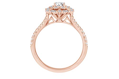 5/8 Carat Round White Natural Diamond Snowflake Engagement Ring 14k Solid Gold (I-J Color, I2-I3 Clarity, 0.63 Cttw)2