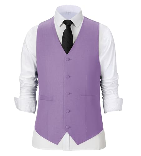 Men's Business Suit Vest Slim Fit Casual Dress Vest Formal Waistcoat For Wedding