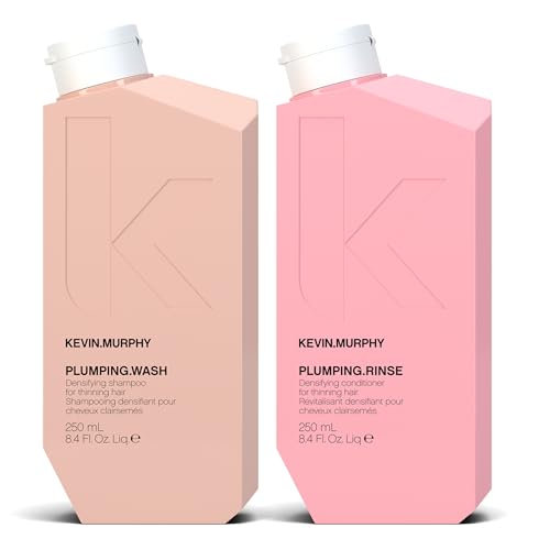 KEVIN.MURPHY PLUMPING.WASH & RINSE - Densifying Shampoo for Thinning Hair - Thickening Hair Conditioner - For Fine Thin & Ageing Hair - 250 mL / 8.4 fl oz - 2 Pack