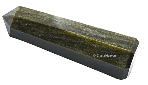 Image of Crystal Heaven Golden Sheen Obsidian Crystal Tower Obelisk Point For Chakra, Healing And Balancing - Aaa Grade Original Certified Gemstone Agate For Reiki Meditation Yoga Spiritual (3-4 Inches)