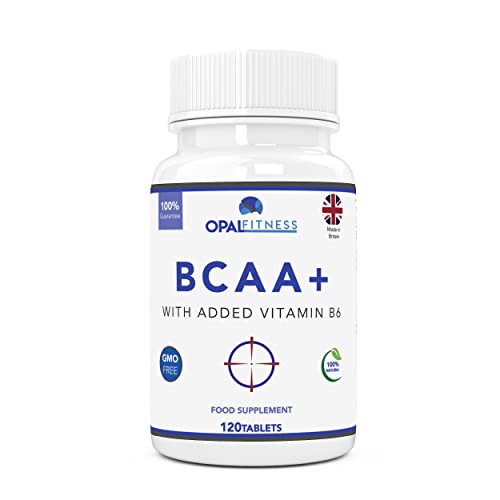 BCAA Tablets Branched Chain Amino Acids By Opal Fitness Nutrition Vegan BCAA+ with Vitamin B6 to Aid Absorption - UK Produced and GMP Certified - Suitable for Men and Women 120 Tablets