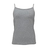 [ルシアン] ジュニア 下着 カップ付きキャミソール はつブラ アジャスタータイプ 肌側 綿100% フラット仕様 カップ付きキャミ カップ裏 ガールズ 杢グレー（23SS） SS