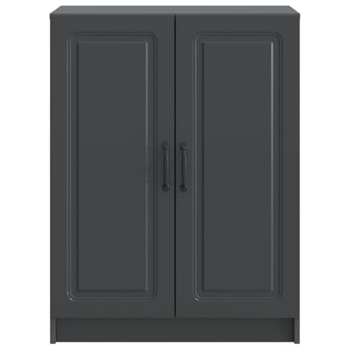 Aparador negro de madera como cómoda de 2 puertas para salón 6