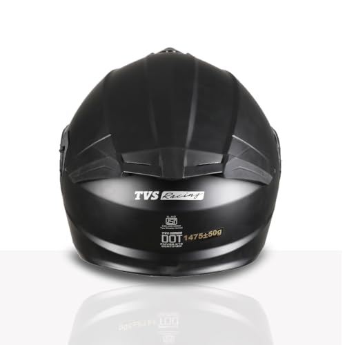 Image of TVS Racing SuperPose Smoked Dual Visor Flip Up Modular Helmet for Men and Women, ISI DOT Certified, ABS Shell, Quick Release Visor, Lightweight, Ventilated, Open Face to Full Face