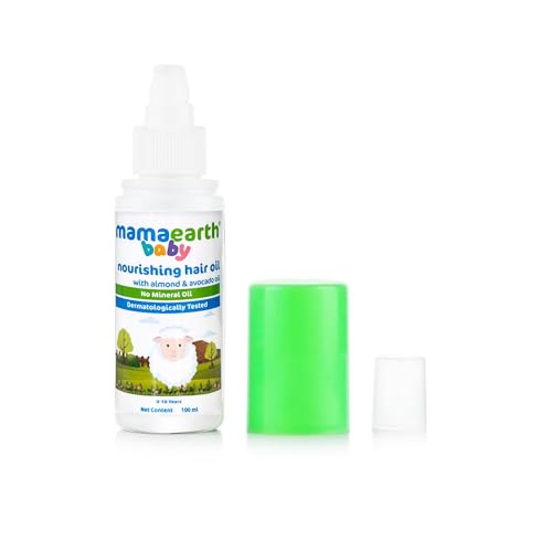 MAMAEARTH Baby Nourishing Hair Oil with Almond & Avocado Oil 3.38 Fl Oz (100ml)