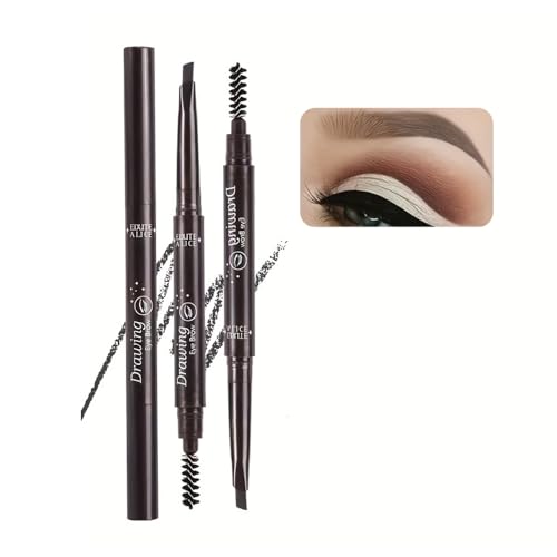 BEENLE Matita per sopracciglia con pennello per sopracciglia, micro matita per sopracciglia su entrambi i lati, resistente all'acqua, riempie le sopracciglia, lunga durata, aspetto naturale (marron