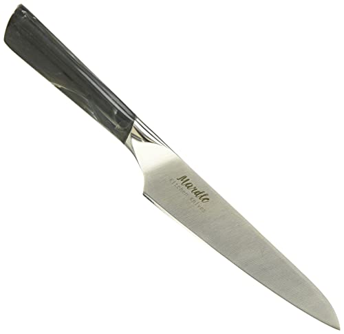 富士カトラリー ペティナイフ 125mm モリブデン特殊鋼 両刃 皮むき・飾り切・小細工などに適した小型万能庖丁 インテリアに馴染む大理石調のハンドル Mardle Kitchen Knives マードルキッチンナイフ FC-600