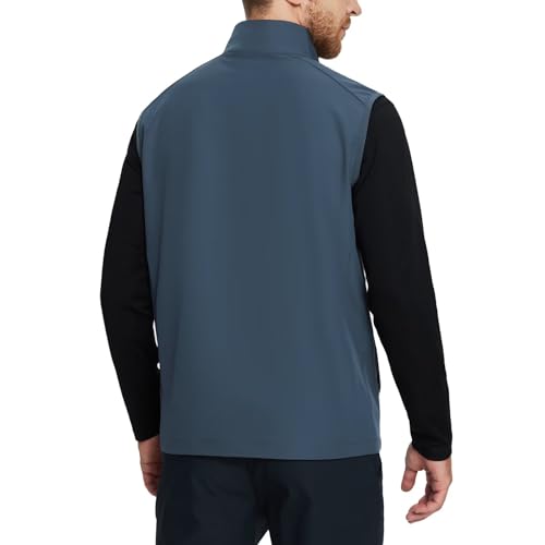 M MAELREG Mens Vests Outerwear Windproof Lightweight Softshell Vests Zip Pockets Sports Sleeveless Jacket Golf Vests for Men3