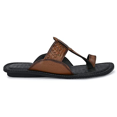 TrueYarn Genuine Leather Kolhapuri Chappals For Men| Leather Slippers For Men | Thong Sandals For Men | Stylish & Comfortable