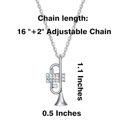 VEEHOO Violin/Guitar/Piano/Trumpet/Saxophone/Harp/Drum/Cello Necklace for Girls Women,Music Lover Jewelry Gifts for Women Girls3