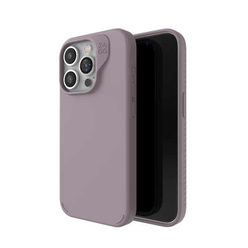 Coque iPhone 15 Pro ZAGG Manhattan en silicone premium et graphène violet