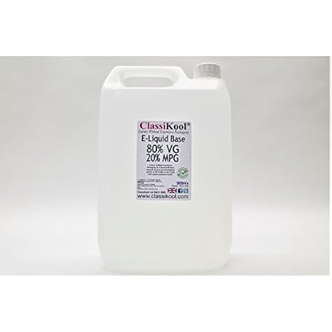 Classikool 80% VG / 20% PG Glycerine Mono Propylene Glycol Blend Premixed Base (5 Litre (5000ml)) Cover