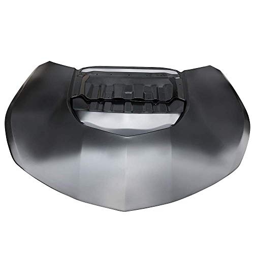 IKON MOTORSPORTS, Hood Compatible With 2016-2023 Chevy Camaro, ZL1 Style Hood Scoop Air Vent Black Aluminum with Heat Extractor Ram Air - Thumbnail 5