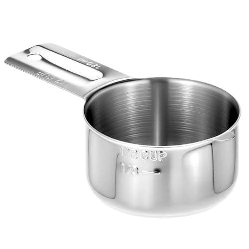 Vaso medidor 1/2 taza acero inoxidable 120 ml QWORK miniatura 1