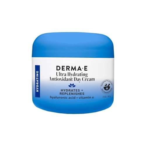 Derma E Ultra Hydrating Antioxidant Day Cream &ndash; Face Moisturizer with Hyaluronic Acid, Squalane...