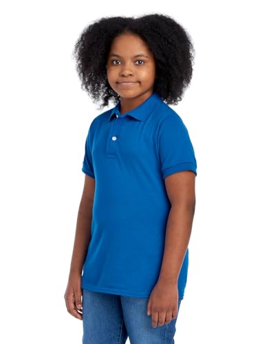 Jerzees Boys' Youth Short Sleeve Polo Shirts, Cotton Blend, Two Button Closure, Regular Fit, Sizes S-XL2