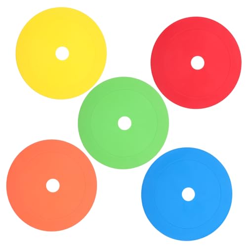 balacoo 5Pcs Soccer Training Marker Discs Durable Football Training Supplies Flat Discs for Agility Drills Lightweight and Stackable Training Equipment for Soccer