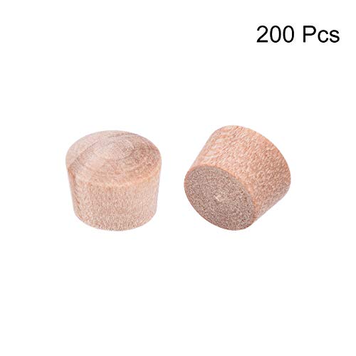 Image of uxcell Wood Button Top Plugs 9 /25 Inch Cherry Hardwood Furniture Plugs 5 /16 Inch Height 200 Pcs