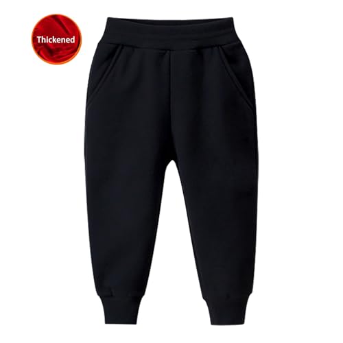 Active Fleece Jogger Pants for Boys Toddler Kids Solid Elastic Waist Sweatpants with Pockets School Sport Pants2