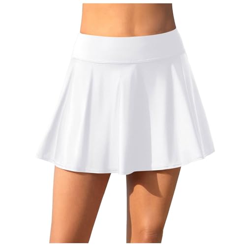 Women's High Waisted Swim Skirt with Built in Briefs Ruffled Bikini Swimsuits Bottoms Full Coverage Tankini Bottoms