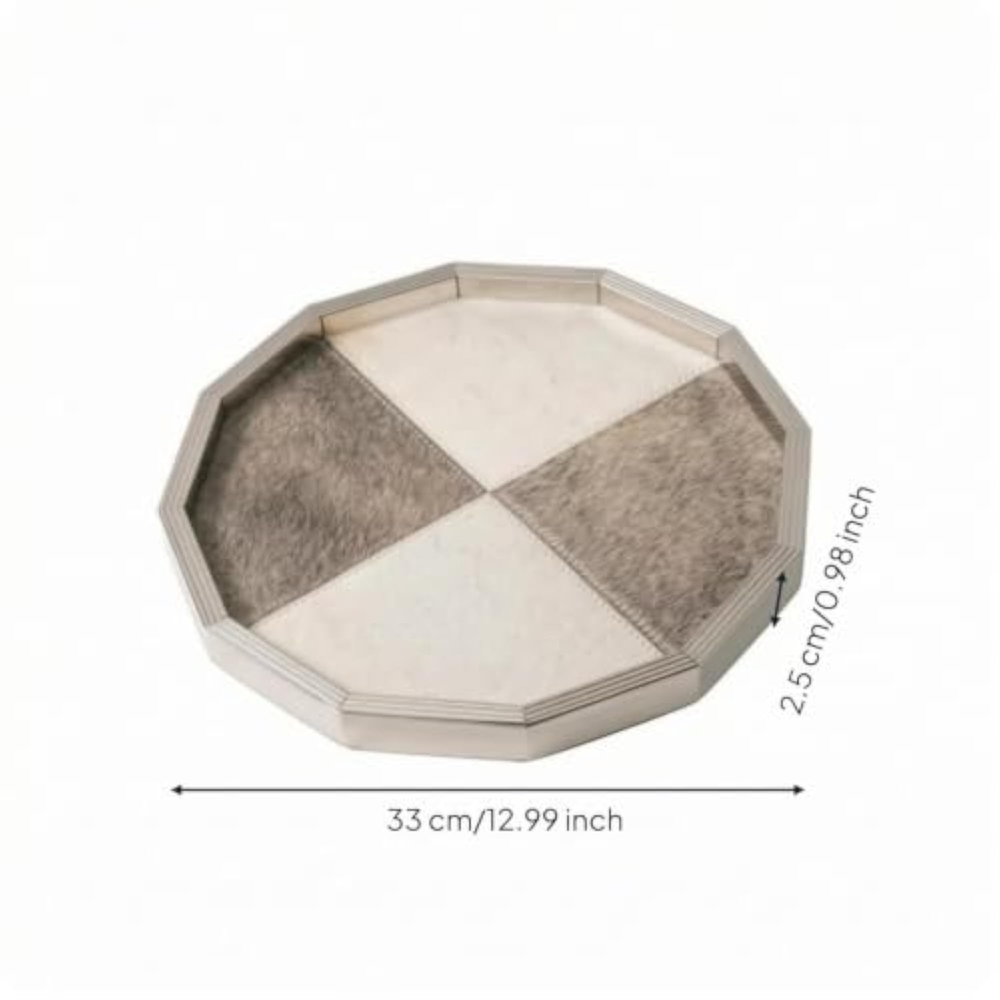 Geometric Octagonal Tray, Patchwork Surface