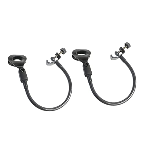 Vaguelly 2個 マイクスタンド コンデンサー 調整可能な スタンドアップマイク グースネックマイク Usbへ バー アンプ マイククレードルマウント 音楽 Usbマイク ポール Black