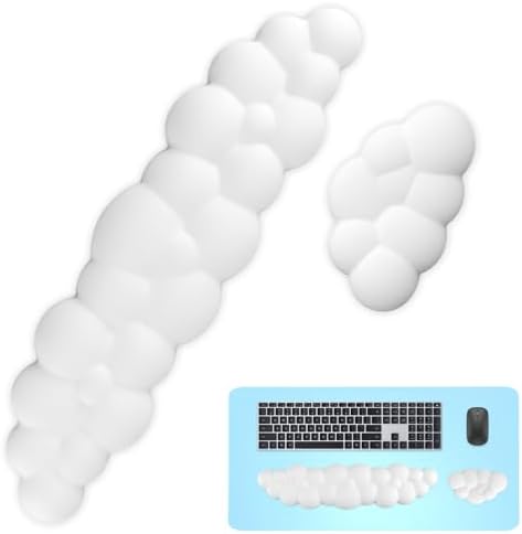 Dancepandas Handballenauflage Set - Cloud Design Mit Memory Schaum Für Tastatur & Maus