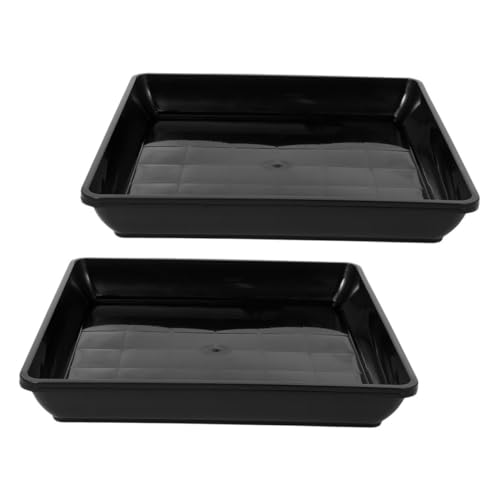 BCOATH 2個入り 植木鉢用受皿 長方形 プラスチック製 水はけトレイ 室内植物用 ポット受け皿 排水対策 ガーデニングアクセサリー