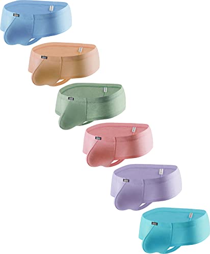 iKingsky Men's Cotton Cheeky Boxer Briefs Sexy Brazilian Back Mens Underwear Low Rise Mini Cheek Thong Soft Under Panties