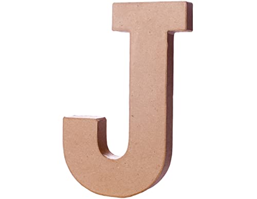 INNSPIRO Letra J papel maché con volumen alt. 20cm. grosor 2,5cm., manualidades, actividades creativas y regalos, para personalizar y decorar.
