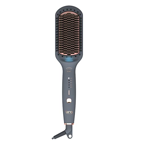LENA Straightening Brush Pro Hair Flat Iron Heated Straightener Comb Ionic Paddle Brush Styler, Anti-Scald, Dual Voltage, Max 450Â°F, Best for Long Or Medium Length Hair, Gray
