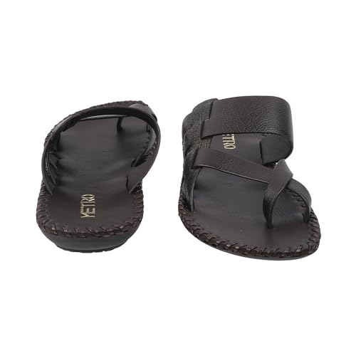 Image of Metro Men Faux Leather Thong Chappal