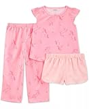 Carter's 3-Piece Girls Poly Pajama Set (Pink Unicorn, 4T)