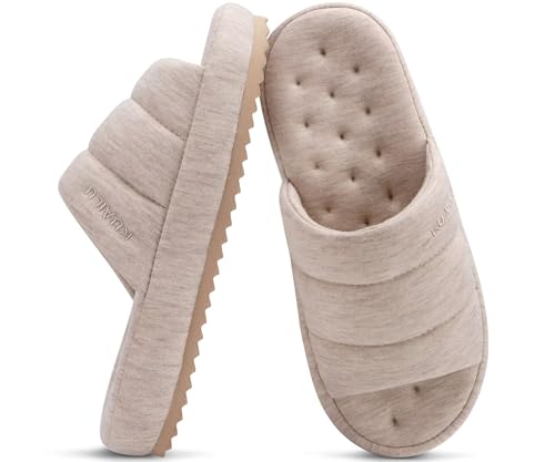KuaiLu Mens Slippers Fabric Warm Sandal Slipper Memory Foam...