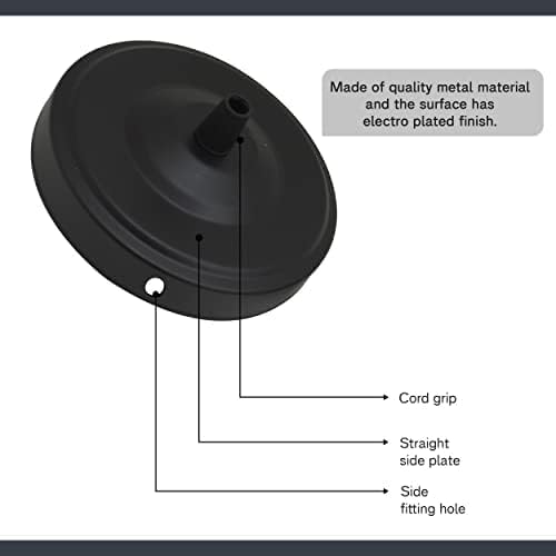 LEDSone 2 Pack Single Point Black Ceiling Light Fitting Plate for Vintage Pendent Lights 108mm Metal Antique Side Fitting Ceiling Rose with Accessories for Hanging Ceiling and Wall Lamp - Image 4