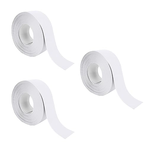 3 Piezas 19 x 19MM Rodapiés Autoadhesivo Flexible, 3.2M PVC Rodapié de Acabado, per Cucina e Bagno, Bianco