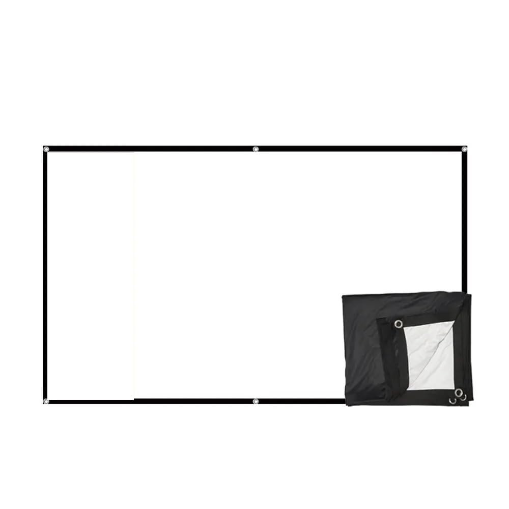 Ekran projektora, Czarne tło Mleczny jedwabny ekran projekcyjny o wysokiej rozdzielczości na zewnątrz lub w biurze domu(120 inch)