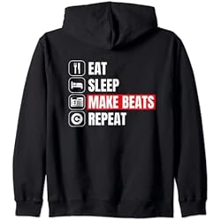 Come y duerme, haz que los ritmos se repitan para un productor de ritmos musicales Sudadera con Capucha