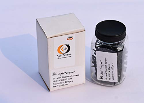 Image of Drywall Gypsum Black Screw Sharp Point Size #6 M3.5 X 50mm (Pack of 100 Pcs)