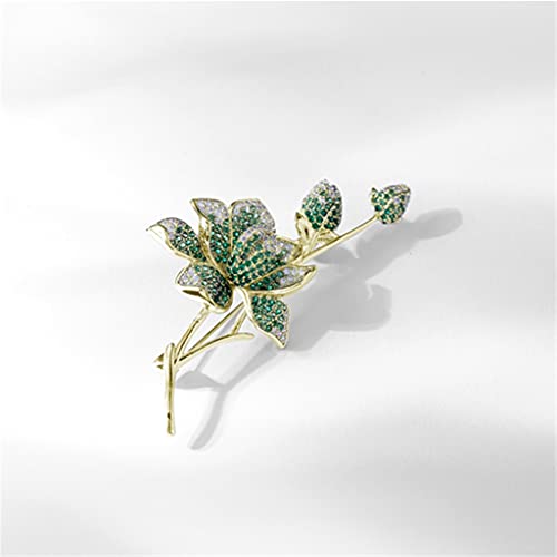 Broche Magnolia Femme, Bijou Style Européen d'Exception pour Veste