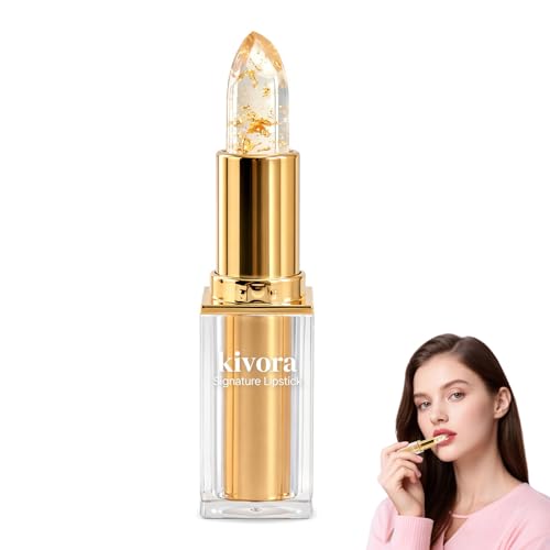 Kivora Signature Lipstick Kivora Colour Changing Lipstick for Older Women PH Adaptive Long Lasting Lipsticks with Gold Foil for Mature Women (1)