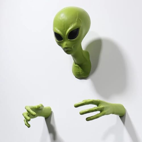 Ovni extraterrestre vert statue murale à offrir aux passionnés d'espace