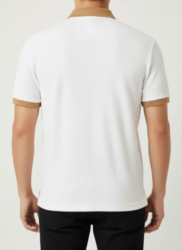 Image of Try This Men's Short Sleeve Polo Shirt | Soft Cotton Blend, Zip Neck Collared Tee for Casual, Office, Travel & Golf
