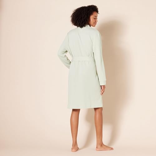 Image of Amazon Essentials Women's Lightweight Cotton Blend Waffle Mid-Length Bathrobe, Breathable Loungewear (Available in Plus Size)