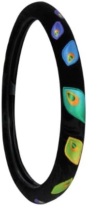 Peacock Steering Wheel Cover - Black