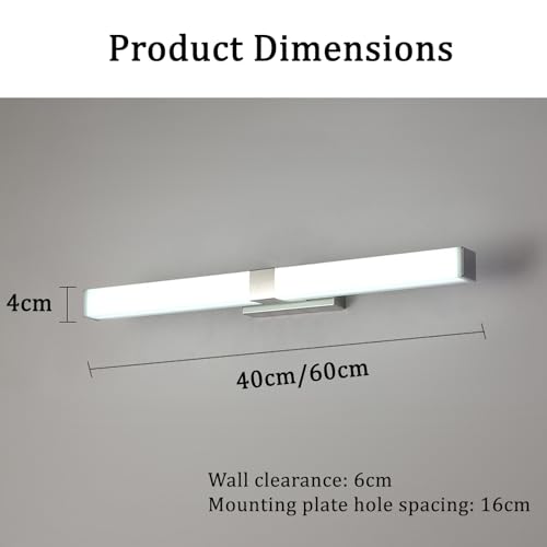 LED espejo baño apliques de pared en acero inoxidable de alta calidad y diseño minimalista 2