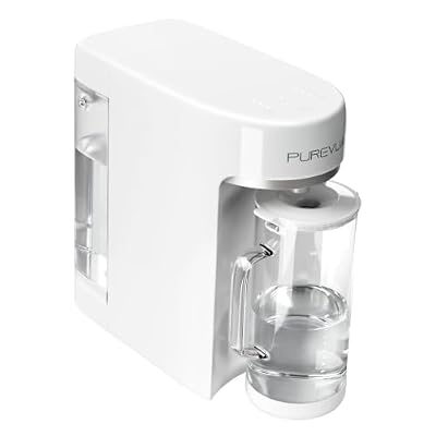 Purevua PR1-A Countertop UV Reverse Osmosis Water Filter System, 6 Stage RO Filtration Purifier No Plumbing Machine for Home Counter Top with 68 fl.oz(2L) Glass Pitcher, TDS and Filter Life Detection